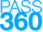 Visuel du pass 360 en bleu sur fond blanc. Il est écrit PASS 360 en capital